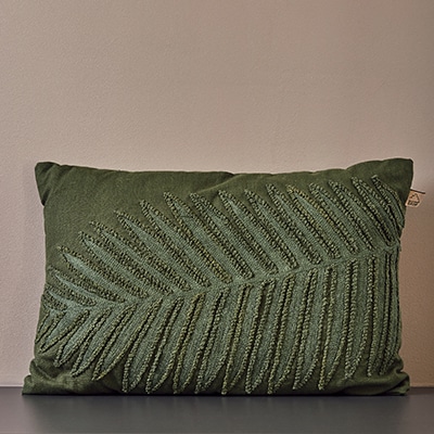 Kissen Farnblatt grün 35×60