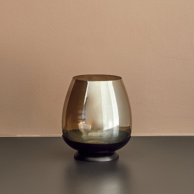 Windlicht und Vase 28cm FUNNEL dunkelgrau