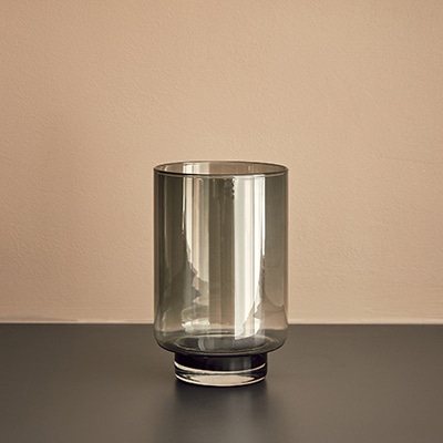 Vase Windlicht CANE small dark grey mit 22cm