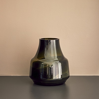Vase 22×17 BOULDER dunkelgrün