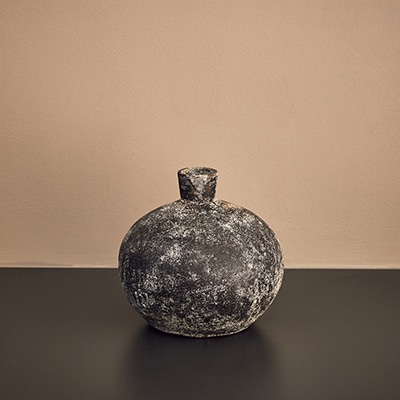 Vase 20×20 USED LOOK grau + weiß